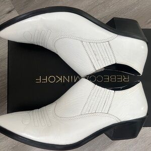 Rebecca Minkoff White Koso Cowboy Booties size 8